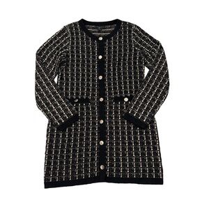 Tahari Black and Nude Long Sleeve Knit Dress